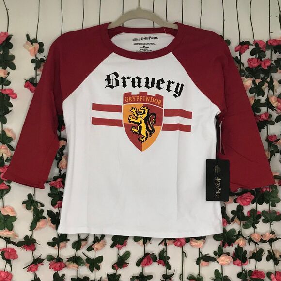 Hot Topic Tops - Harry Potter Gryffindor Bravery 3/4 Sleeve Baseball Tee